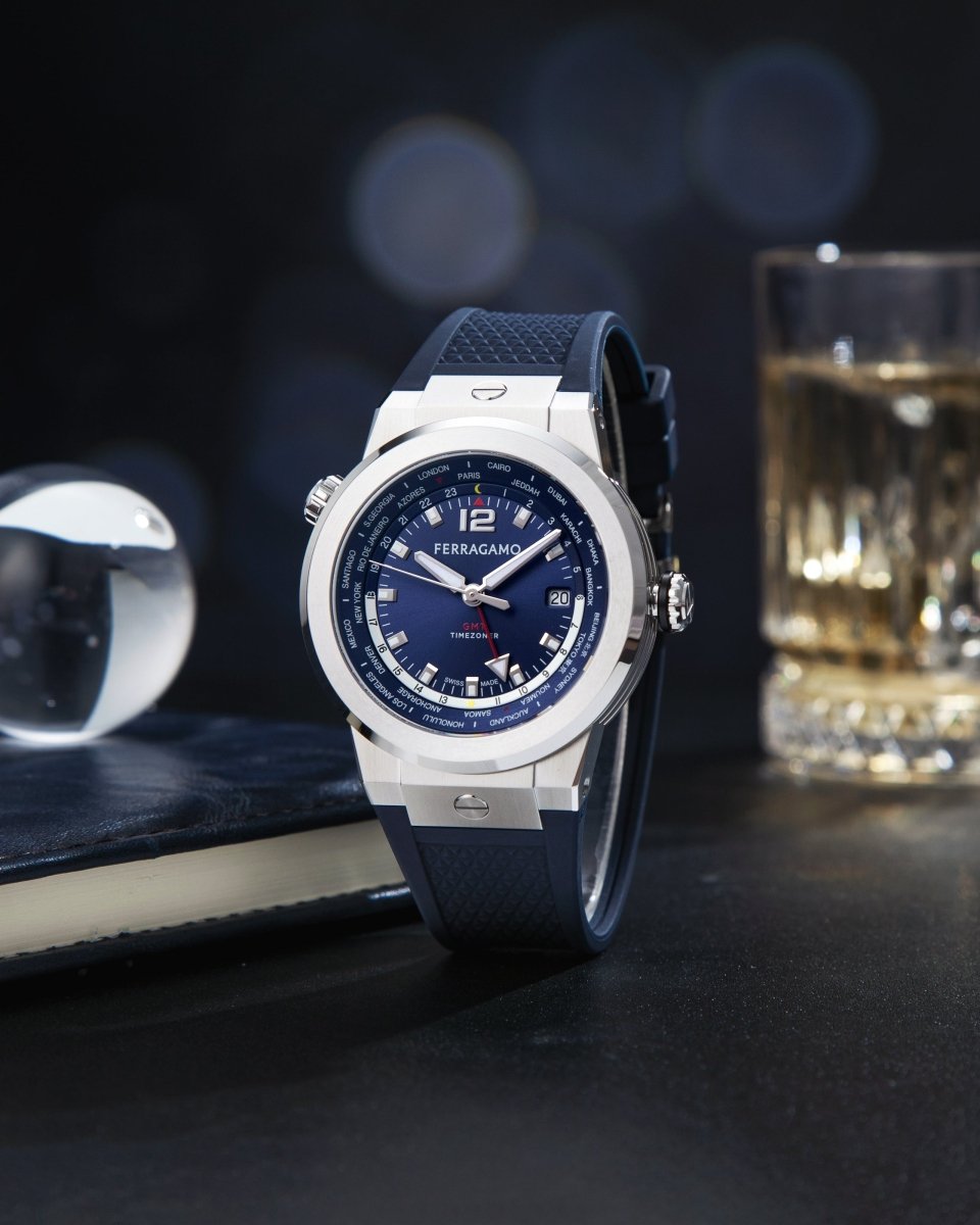 FERRAGAMO Đồng Hồ Nam F8 Worldtime Gmt SFHA00124 - L&M Luxury Timepieces