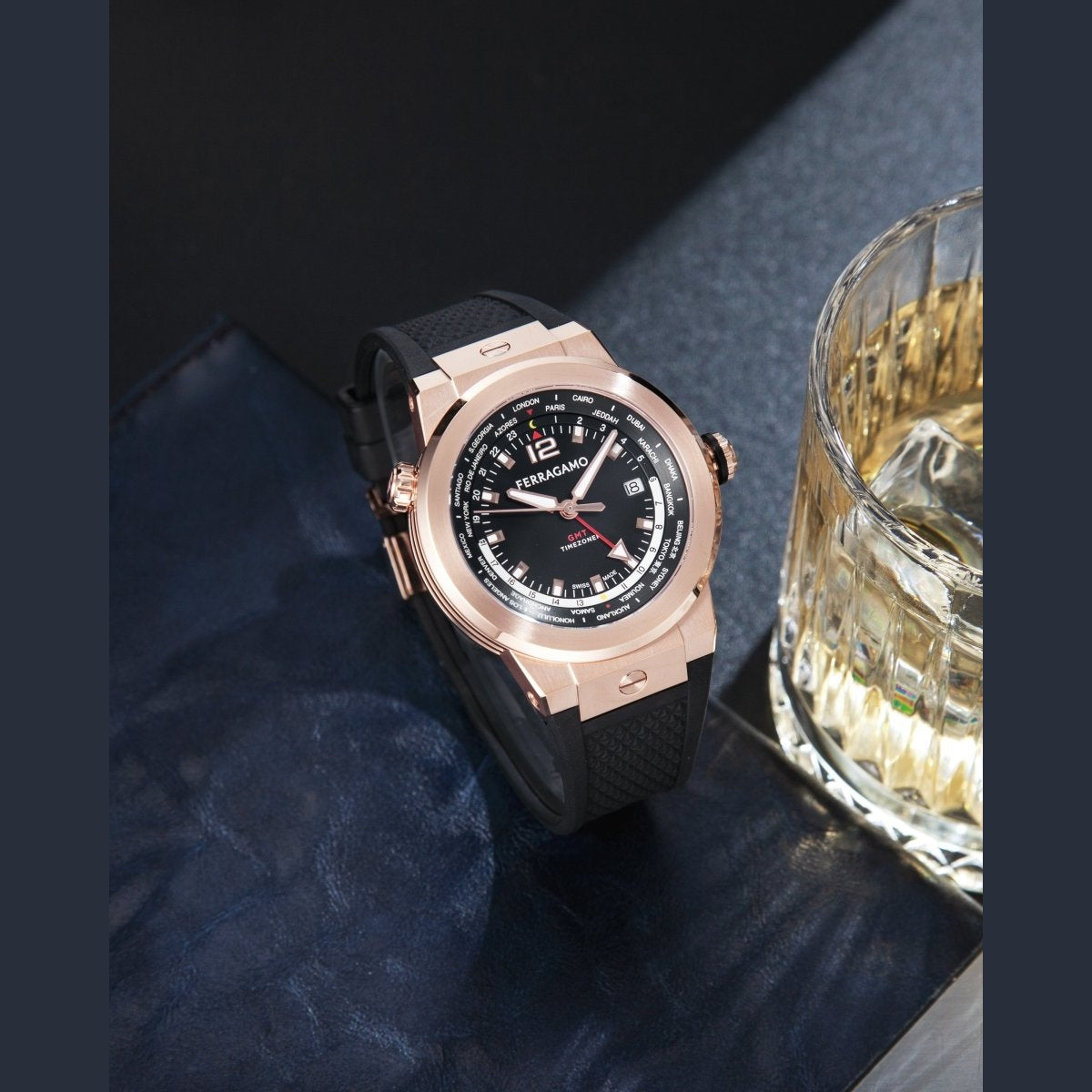 FERRAGAMO Đồng Hồ Nam F8 Worldtime Gmt SFHA00324 - L&M Luxury Timepieces