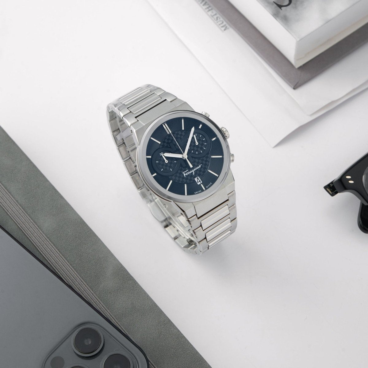 FERRAGAMO Đồng Hồ Nam Sapphire Chrono SFME00321 - L&M Luxury Timepieces