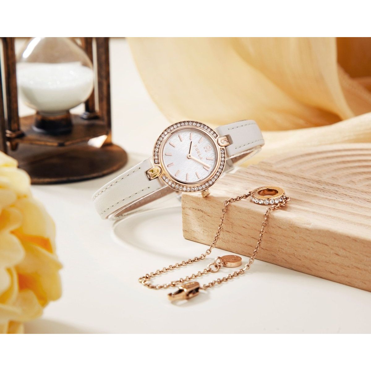 FURLA Logo Links Rose Gold Gift Set FGWJ001BU - L&M Luxury Timepieces