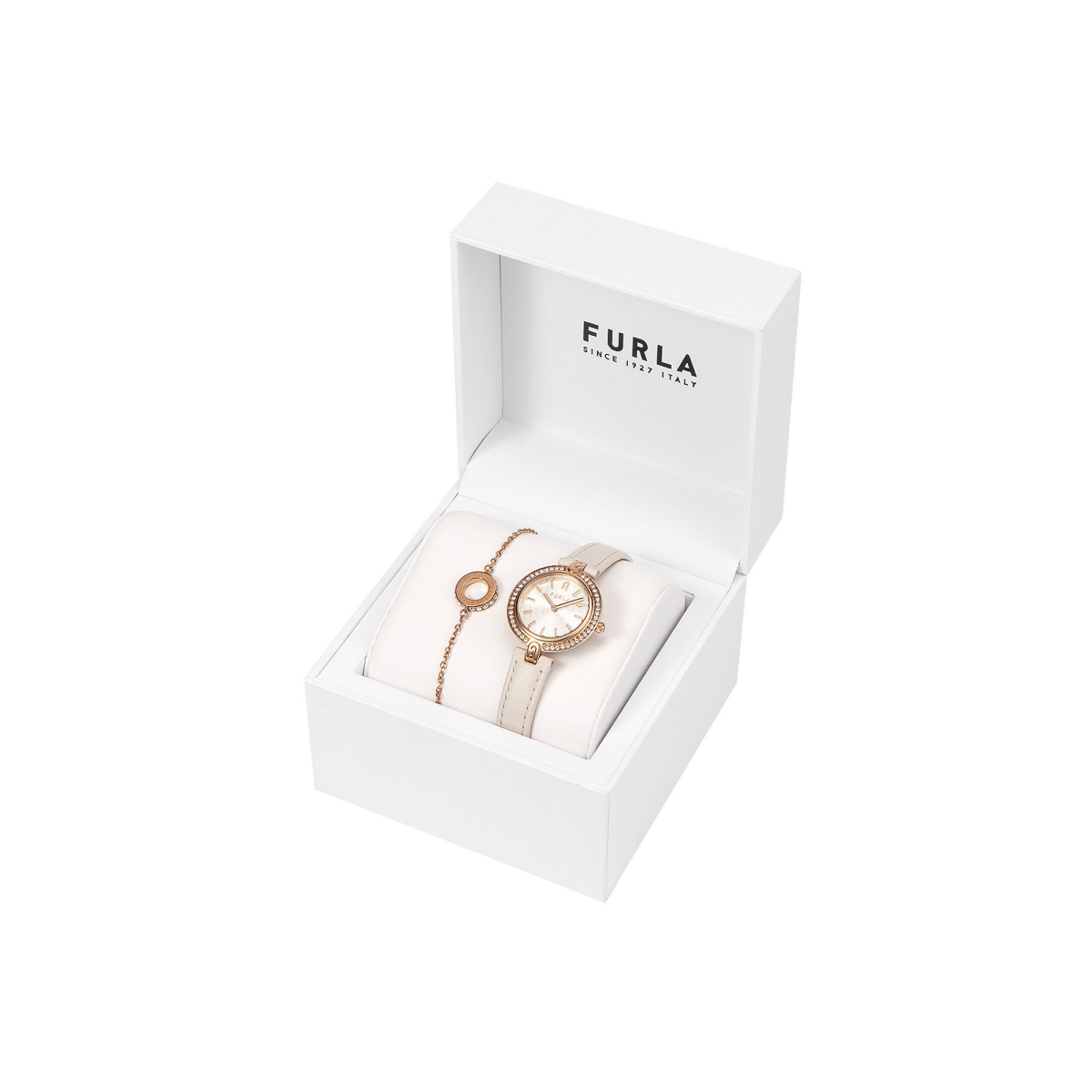 FURLA Logo Links Rose Gold Gift Set FGWJ001BU - L&M Luxury Timepieces