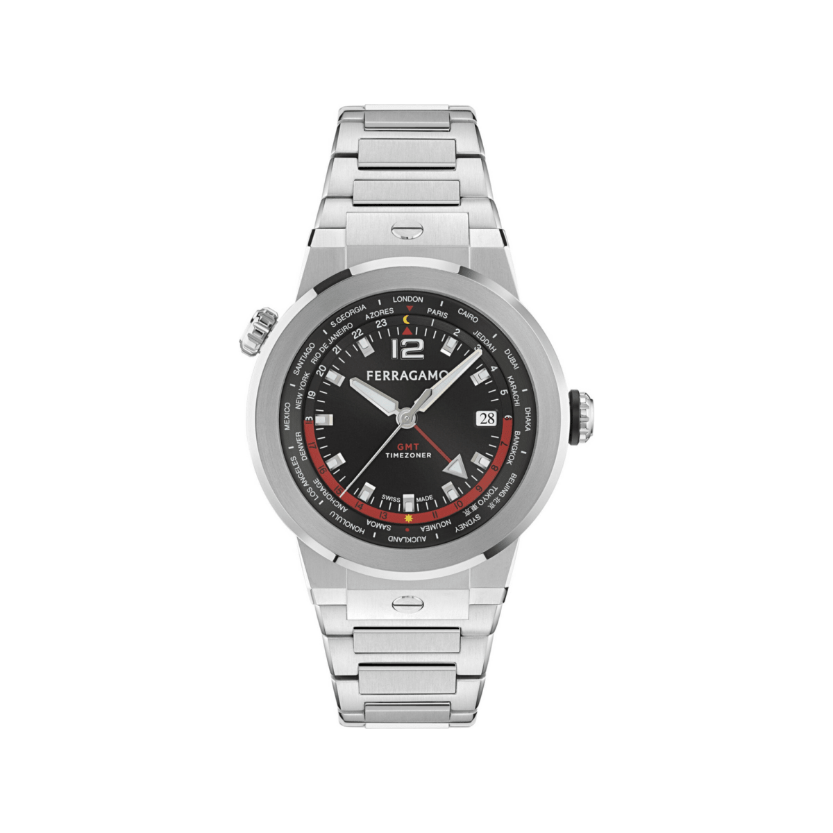 FERRAGAMO Đồng Hồ Nam F-80 Gmt Worldtime SFHA01026 - L&M Luxury Timepieces