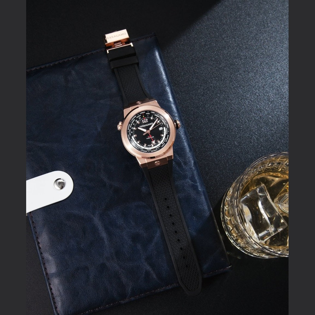 FERRAGAMO Đồng Hồ Nam F8 Worldtime Gmt SFHA00324 - L&M Luxury Timepieces