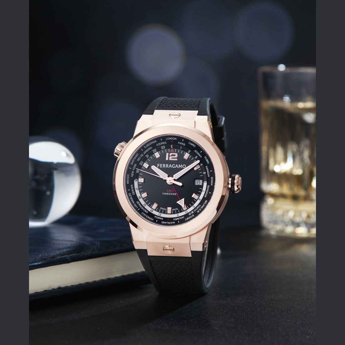 FERRAGAMO Đồng Hồ Nam F8 Worldtime Gmt SFHA00324 - L&M Luxury Timepieces